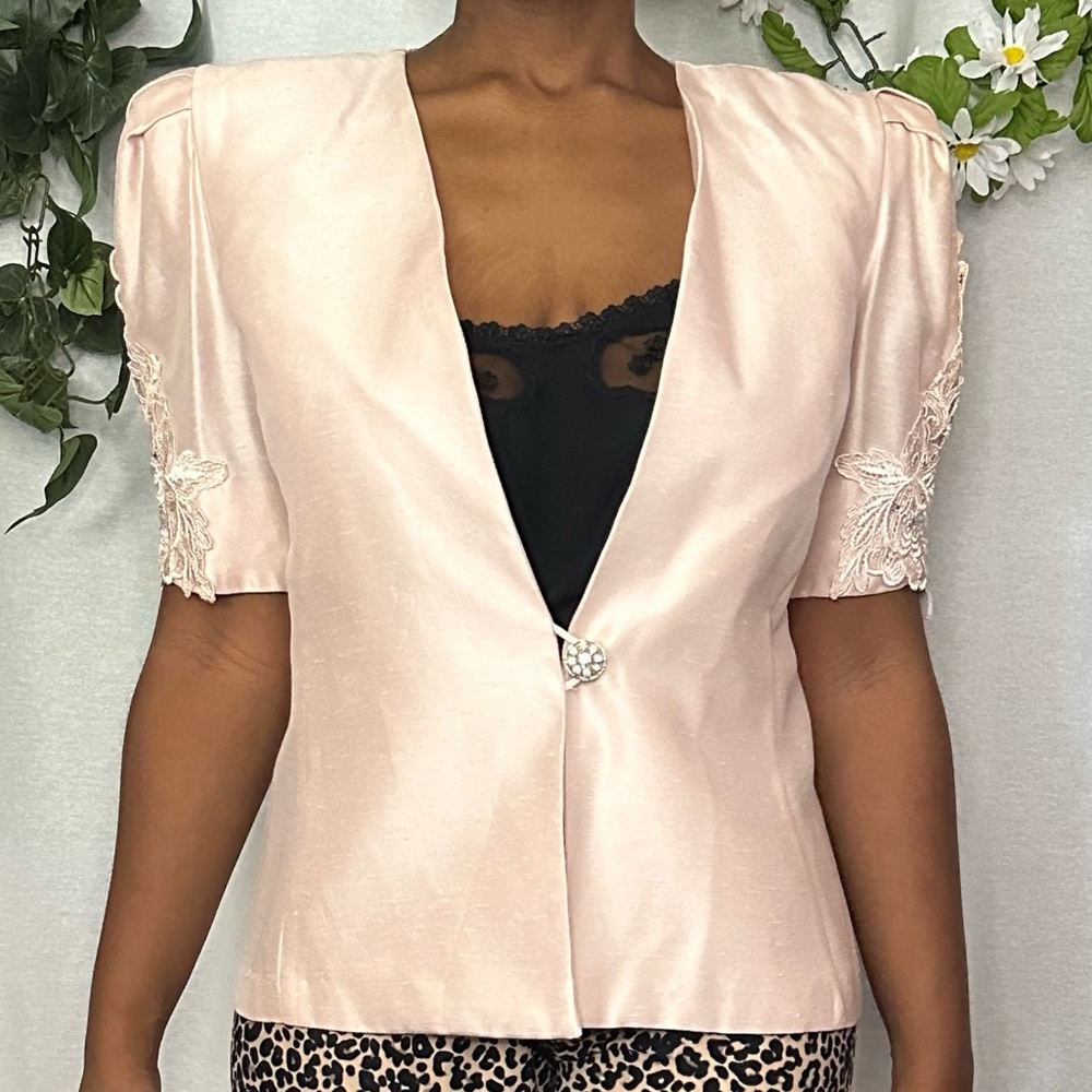 Vintage Karen Miller New York pink women’s evening suit jacket